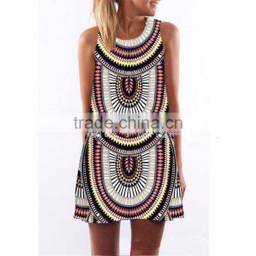 best-selling cheap sleeveless tribal african digital print dress