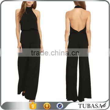 Halter Design Backless Sleeveless Fashion Sexy Formal Jumpsuit for Women 2016