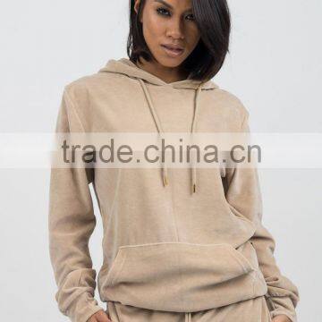 Custom Women Tracksuit Hoodies and Pants High Quality Velvet Tracksuit photo-2