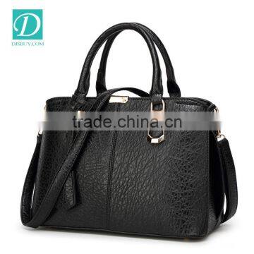 Versatile High Quality PU Leather Women Solid Color Handbag photo-3