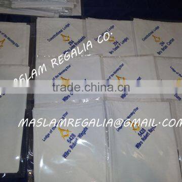 Blue Square & Compass100% White Cotton Masonic Handkerchief