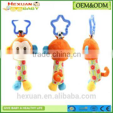 New Animal Dog Soft Stuffed Plush Crib Bed Hanging Hand Rattles Baby Toys photo-3