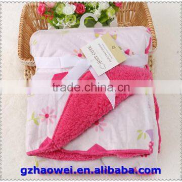 Different Fabric Double Side Fleeces Baby Blanket photo-2