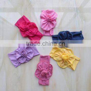 2015 pure color baby headband colorful flower headband YW-132