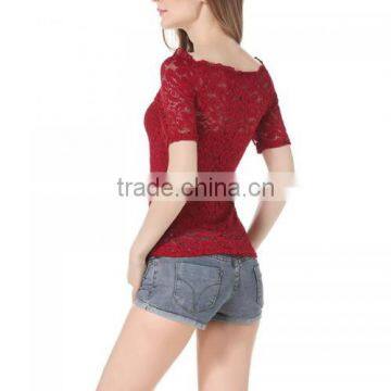 2017 Women Sexy Tight New Style Lace Latest Blouse Styles photo-4