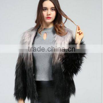 Open Front Artificial Coat Woman Winter Multi Color Fake Fur Coat DR2664