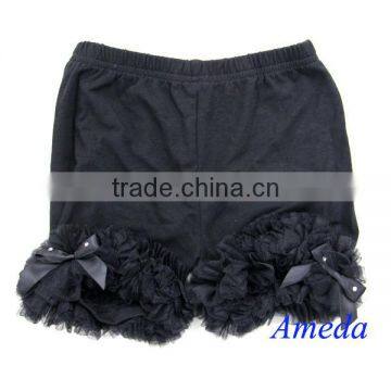 Girls Black Chiffon Ruffles Petti Shorts Pettishorts 1-5Y