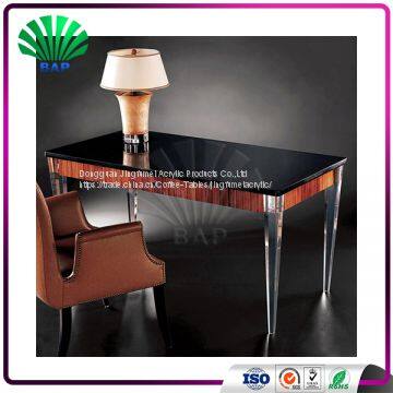 High Quality Wooden Top Office Desk With Drawers Plexiglass Table Legs photo-3