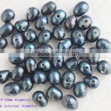 Wholesale 500pcs black loose freshwater pearl beads! 2mm hole!