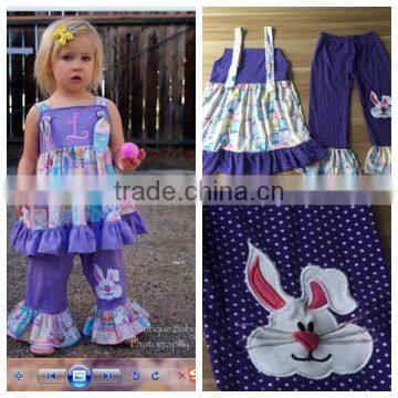 CONICE New Design Easter holiday Kids Bunny Clothes Frock Design Boutique Outfits For Girls