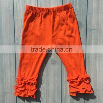 Hot sell orange wholesale icing pants boutique sew sassy icing legging baby icing ruffle pants