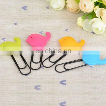 whosale candy color bird shape soft pvc bookmark for kids