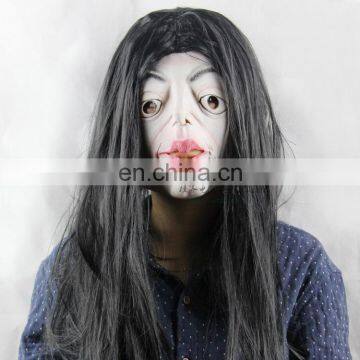 latex horror scary masks for sale with long hair