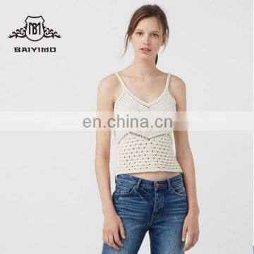 2017 BAIYIMO Hot Sale Latest Design Summer Sleeveless Women Tank Top