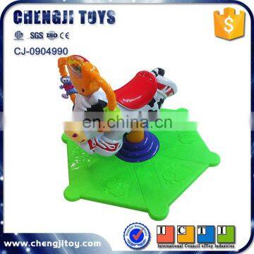 Plastic musical rocking cow with light ride on animal toy