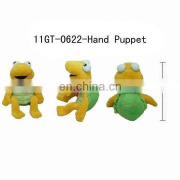 Funny Hand Puppet toys-Yellow Plush Turtle hand puppet