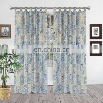 Indian Hand Block Printed Curtains 100% Cotton Fabric Home Decor Window Curtains Balcony Tapestry