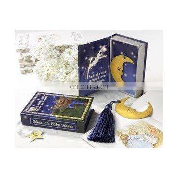 "Over the Moon" Vintage Moon Bookmark with Tassel in Nursery Rhyme Keepsake Book Box