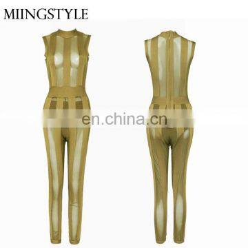 oem two piece bodycon sexy romper ladies bandage jumpsuit for women