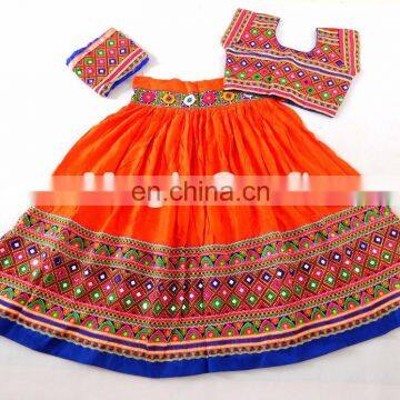 Navratri Pom POm work Choli- Navratri Mirror work Chaniya choli Indian Embroidered chaniya choli