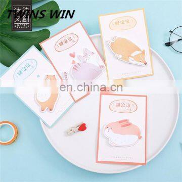 Alibaba popular 2018 yiwu new stationery products wholesale custom printed school paper notepad animal shaped writing memo pad