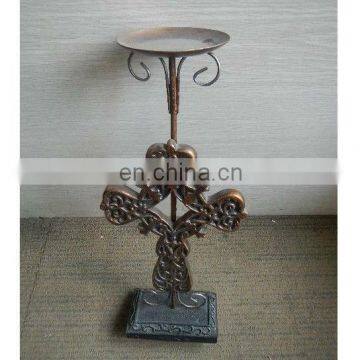 antique metal cross candlestick decorative