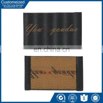 Custom brand name high density end fold woven label for garment