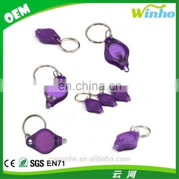 Winho wholesales plastic mini led keychain micro light with white beam