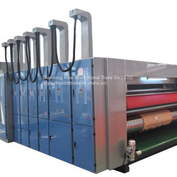 Rotary die-cutting machine with flexo printer