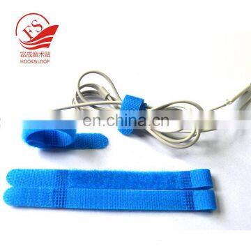 Custom color durable P-shape cable tie back to back hook and loop tape