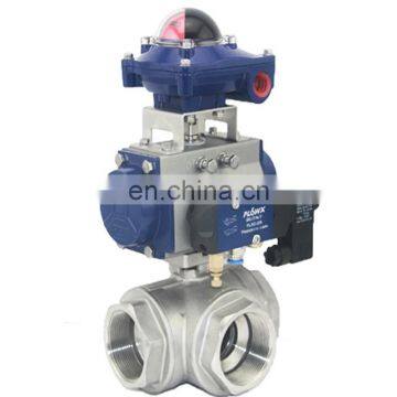 fluorined pneumatic three way ball valve DN20-300