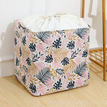 cotton canvas sorter laundry basket living room storage basket baby clothing toys storage basket with drawstring cover