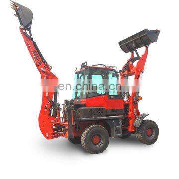Multi-purpose 4 Wheel Drive Mini Wheel Excavator Backhole Loader Forklift photo-5