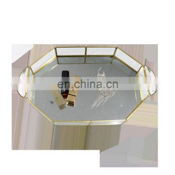 Copper Frame Mirror Jewelry Tray With Handles photo-5