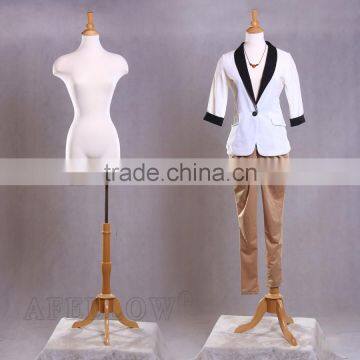 wholesale female adjustable mannequin upper body women dummy half body mannequin with wooden base M0017-F2WLG