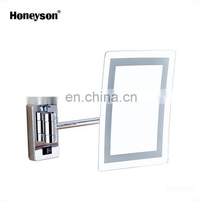 Wall Mounted LED Light Make up Rectangle Mirror for Hotel Bathroom