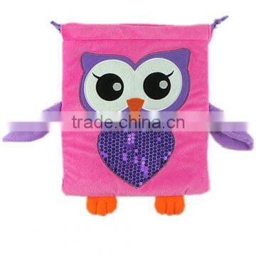 Nice owl shaped plush bag for kids