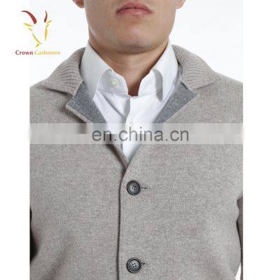 Jacket Style Thick Knitted Cashmere Sweater Cardigan for Men photo-5