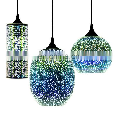 Tonghua Modern 3D LED Color Lights Decorative Glass Shell Chandelier Pendant Lamp Home E26 E27 Edison Bulb Light