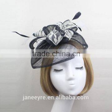 New Arrival Women Sinamay Base Fascinator Hat With Feather photo-4