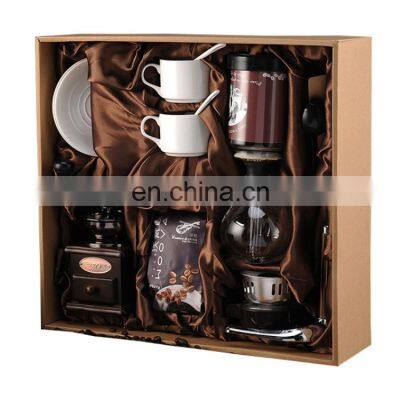 Siphon pot gift box for household siphon coffee pot set with manual coffee making machine and coffee utensil gift box price