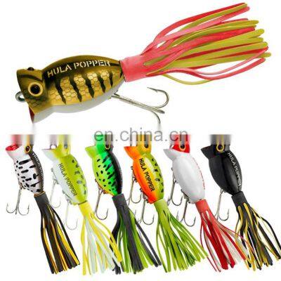 New Design 10 Colors  5cm/11g plastic hula popper Fishing Lure Bait Colorful Paint Hard floating Fishing Lures