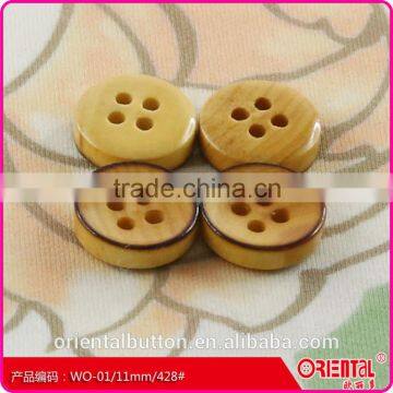 Burned Rim Small Size Holes Square Wooden Shirts Skirt Knitwear Button photo-2