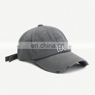 Wholesale Untructured Cotton Twill, Custom Embroidery Logo Baseball Cap High Quality Distressed Dad Hats/ photo-2