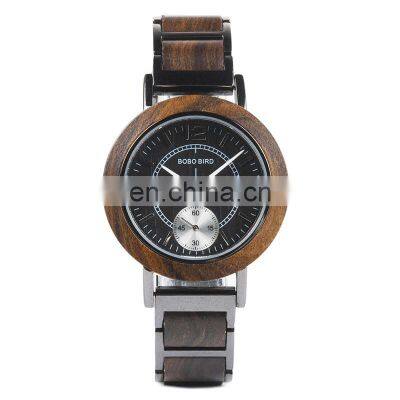 BOBO BIRD Engrave Own Logo Classic Hand Made Watch Brand Japanese Quartz Movement Chronograph Function