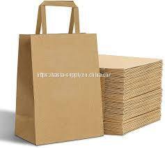 Custom design grocery bags 100pcs wholesale brown paper bags with handles