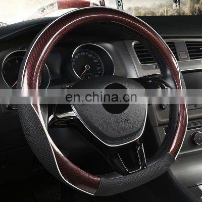 Autoaby Classic Carbon Fiber Pattern Car Steering Wheel Cover Four Seasons Universal 3D Lattice Non-slip Pattern photo-2