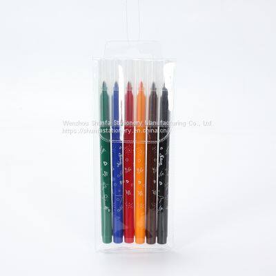 Factory Price Good Quality 12 Colors Non-Toxic Ink Felt Pen Student Kid Art Washable Fiber Tip Watercolor Pen photo-2