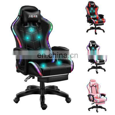 2022 Hot Sales Bulk Purchase wholesales cheap price multifunction reclining ergonomic massage speaker LED gaming chair