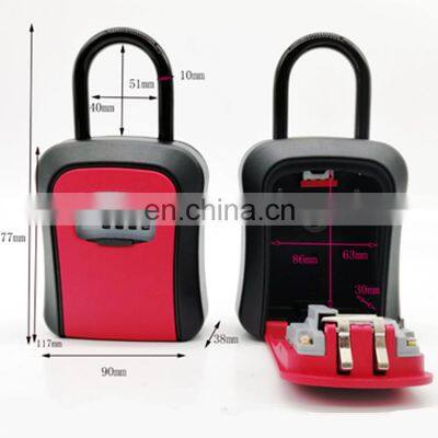 Wall Mount 4 Digit Key Storage Box Lock Keys Cabinet Security Combination Heavy Lock Storage Lock Box Outdoor Keys Box
